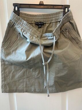 Tribal Olive Green Drawstring Utility Skirt